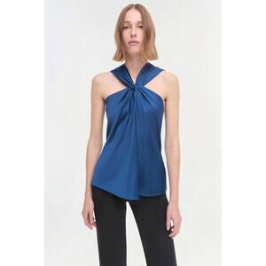 Simkhai Ria Sleeveless Twist Neck Top in Marine XS